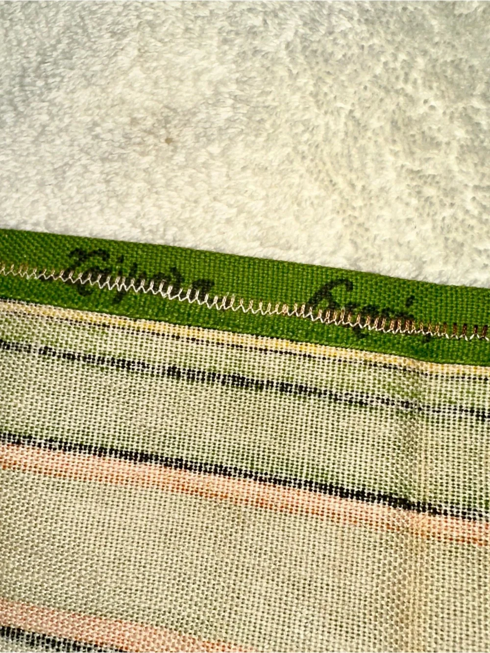 Vintage Caicara Brasil Woven Table Runner Green Orange Geometric Boho Fringe 33